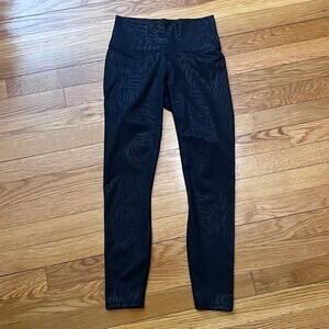 Fabletics PowerHold Black Tonal Wordmark Print Legging Black XXS